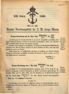 Kaiserlich-königliches Marine-Normal-Verordnungsblatt 18690505 Seite: 1