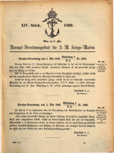 Kaiserlich-königliches Marine-Normal-Verordnungsblatt 18690514 Seite: 1