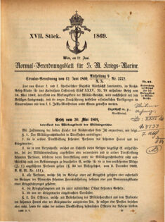 Kaiserlich-königliches Marine-Normal-Verordnungsblatt 18690612 Seite: 1