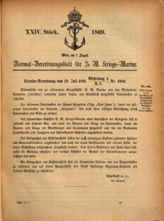 Kaiserlich-königliches Marine-Normal-Verordnungsblatt 18690807 Seite: 1