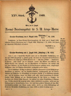 Kaiserlich-königliches Marine-Normal-Verordnungsblatt 18690824 Seite: 1