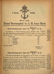 Kaiserlich-königliches Marine-Normal-Verordnungsblatt 18700117 Seite: 1