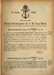 Kaiserlich-königliches Marine-Normal-Verordnungsblatt 18700228 Seite: 1