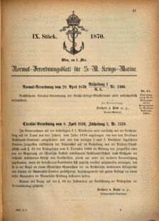 Kaiserlich-königliches Marine-Normal-Verordnungsblatt 18700503 Seite: 3