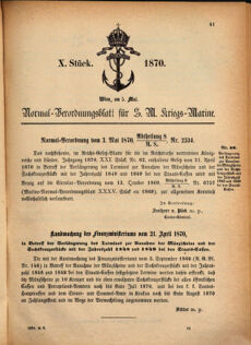 Kaiserlich-königliches Marine-Normal-Verordnungsblatt 18700520 Seite: 1