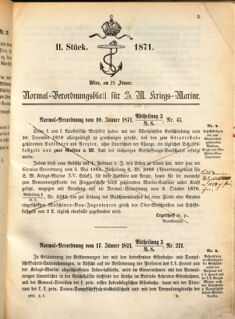 Kaiserlich-königliches Marine-Normal-Verordnungsblatt 18710121 Seite: 1