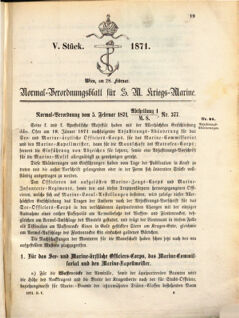 Kaiserlich-königliches Marine-Normal-Verordnungsblatt 18710228 Seite: 1