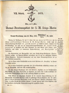 Kaiserlich-königliches Marine-Normal-Verordnungsblatt 18710331 Seite: 1