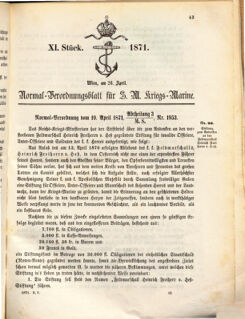 Kaiserlich-königliches Marine-Normal-Verordnungsblatt 18710426 Seite: 1