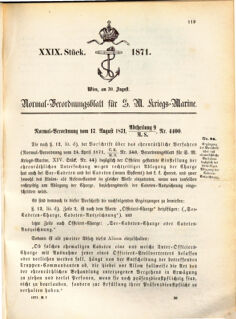 Kaiserlich-königliches Marine-Normal-Verordnungsblatt 18710830 Seite: 1