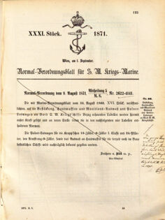 Kaiserlich-königliches Marine-Normal-Verordnungsblatt 18710901 Seite: 1