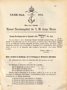 Kaiserlich-königliches Marine-Normal-Verordnungsblatt 18710918 Seite: 1