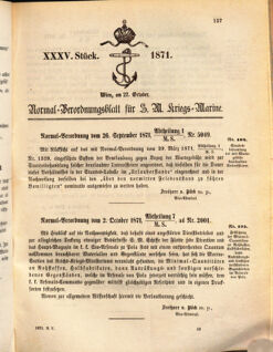 Kaiserlich-königliches Marine-Normal-Verordnungsblatt 18711027 Seite: 1