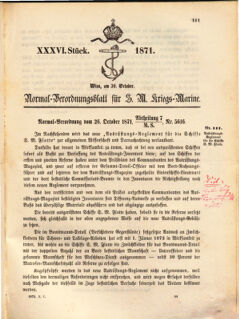 Kaiserlich-königliches Marine-Normal-Verordnungsblatt 18711030 Seite: 1