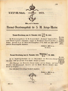 Kaiserlich-königliches Marine-Normal-Verordnungsblatt 18711128 Seite: 1