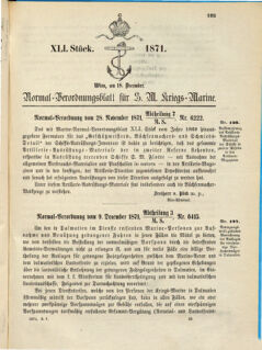 Kaiserlich-königliches Marine-Normal-Verordnungsblatt 18711218 Seite: 1