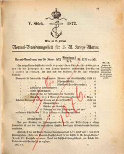 Kaiserlich-königliches Marine-Normal-Verordnungsblatt 18720217 Seite: 1