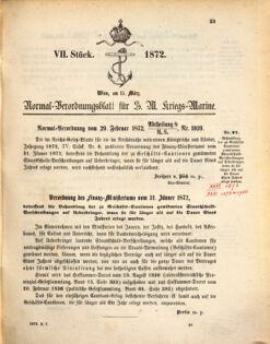 Kaiserlich-königliches Marine-Normal-Verordnungsblatt 18720315 Seite: 1