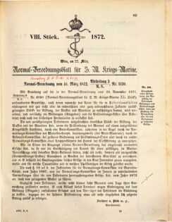 Kaiserlich-königliches Marine-Normal-Verordnungsblatt 18720322 Seite: 1