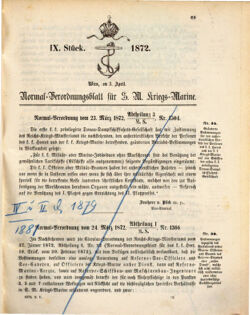 Kaiserlich-königliches Marine-Normal-Verordnungsblatt 18720403 Seite: 1