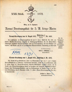 Kaiserlich-königliches Marine-Normal-Verordnungsblatt 18720912 Seite: 1