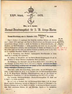 Kaiserlich-königliches Marine-Normal-Verordnungsblatt 18720920 Seite: 1