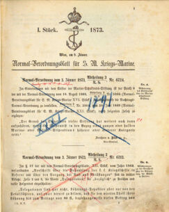 Kaiserlich-königliches Marine-Normal-Verordnungsblatt 18730109 Seite: 1