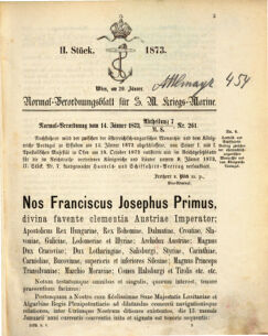 Kaiserlich-königliches Marine-Normal-Verordnungsblatt 18730120 Seite: 1