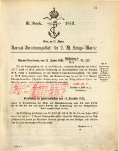 Kaiserlich-königliches Marine-Normal-Verordnungsblatt 18730122 Seite: 1