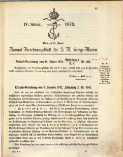 Kaiserlich-königliches Marine-Normal-Verordnungsblatt 18730125 Seite: 1