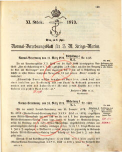 Kaiserlich-königliches Marine-Normal-Verordnungsblatt 18730408 Seite: 1