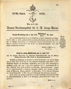 Kaiserlich-königliches Marine-Normal-Verordnungsblatt 18730710 Seite: 1