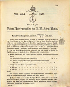 Kaiserlich-königliches Marine-Normal-Verordnungsblatt 18730722 Seite: 1