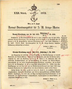 Kaiserlich-königliches Marine-Normal-Verordnungsblatt 18730810 Seite: 1