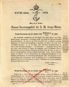 Kaiserlich-königliches Marine-Normal-Verordnungsblatt 18731024 Seite: 1