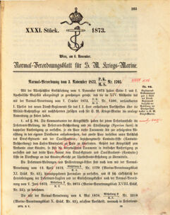 Kaiserlich-königliches Marine-Normal-Verordnungsblatt 18731106 Seite: 1