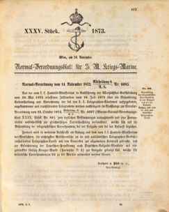 Kaiserlich-königliches Marine-Normal-Verordnungsblatt 18731126 Seite: 1