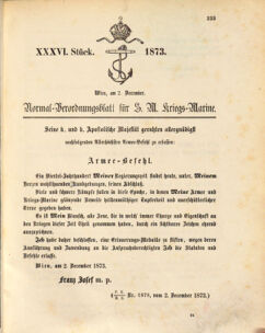 Kaiserlich-königliches Marine-Normal-Verordnungsblatt 18731202 Seite: 1