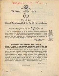 Kaiserlich-königliches Marine-Normal-Verordnungsblatt 18740630 Seite: 1