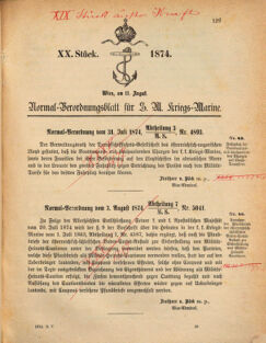 Kaiserlich-königliches Marine-Normal-Verordnungsblatt 18740811 Seite: 1