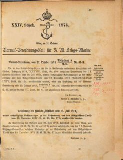 Kaiserlich-königliches Marine-Normal-Verordnungsblatt 18741031 Seite: 1