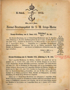 Kaiserlich-königliches Marine-Normal-Verordnungsblatt 18750116 Seite: 1