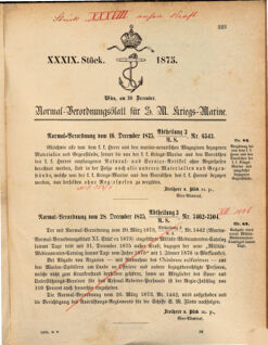 Kaiserlich-königliches Marine-Normal-Verordnungsblatt 18751220 Seite: 1