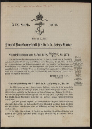 Kaiserlich-königliches Marine-Normal-Verordnungsblatt 18780612 Seite: 1