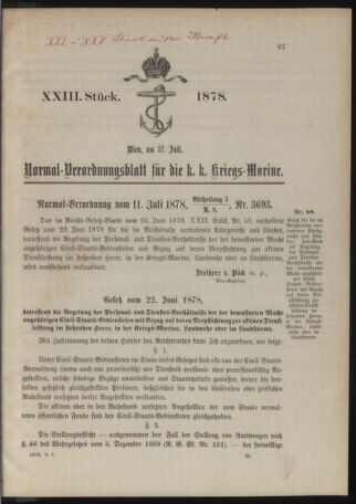 Kaiserlich-königliches Marine-Normal-Verordnungsblatt 18780712 Seite: 1