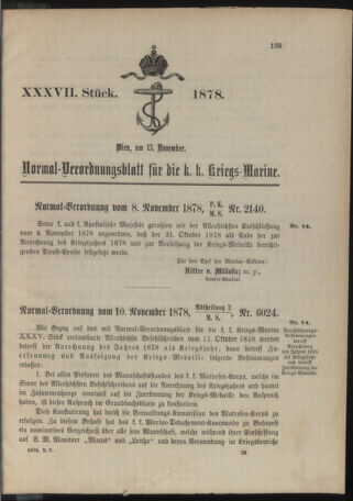 Kaiserlich-königliches Marine-Normal-Verordnungsblatt 18781113 Seite: 1