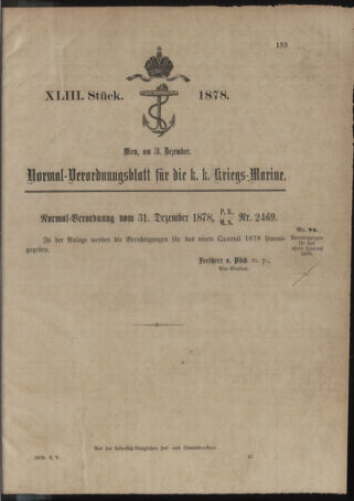 Kaiserlich-königliches Marine-Normal-Verordnungsblatt 18781231 Seite: 1