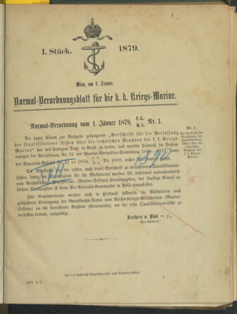 Kaiserlich-königliches Marine-Normal-Verordnungsblatt 18790104 Seite: 1