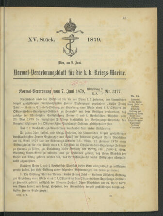 Kaiserlich-königliches Marine-Normal-Verordnungsblatt 18790609 Seite: 1