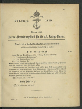 Kaiserlich-königliches Marine-Normal-Verordnungsblatt 18790701 Seite: 1